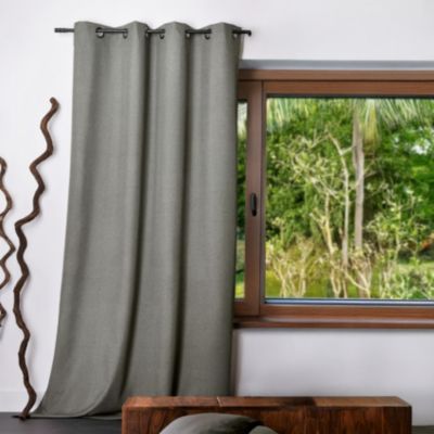 Rideau uni Oxford 100 % occultant (140x240 cm - Gris Foncé)