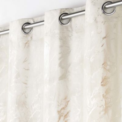 Rideau velours  - Effet marbre (140x260 cm - Blanc)
