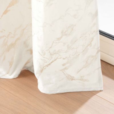 Rideau velours  - Effet marbre (140x260 cm - Blanc)