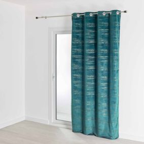 Rideau velours trashwall (135x260 cm - Bleu)