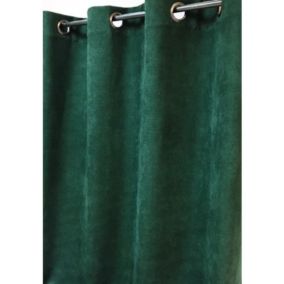 Rideau vert sapin aspect velours - 145x260cm - Vert sapin