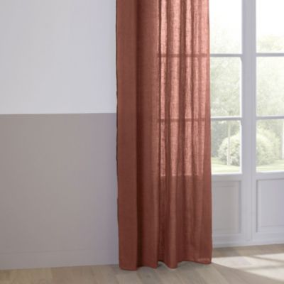 Rideau Voilage  100% lin bourdon noir (130x260 cm - Brique)