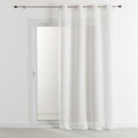 Rideau voilage 100% lin fluide (140x260 cm - Blanc)