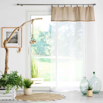 Rideau Voilage à Anneaux "Leana" 140x240cm Beige