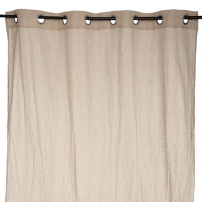 Rideau Voilage gaze de coton motifs brillants (140x250 cm - Beige)