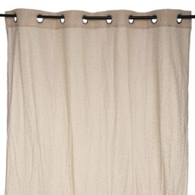 Rideau Voilage gaze de coton motifs brillants (140x250 cm - Beige)