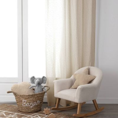 Rideau Voilage gaze de coton motifs brillants (140x250 cm - Beige)