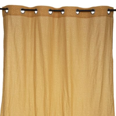 Rideau Voilage gaze de coton motifs brillants (140x250 cm - Jaune Ocre)