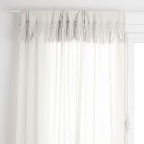 Rideau Voilage macramé en coton (140x260 cm - Ivoire)