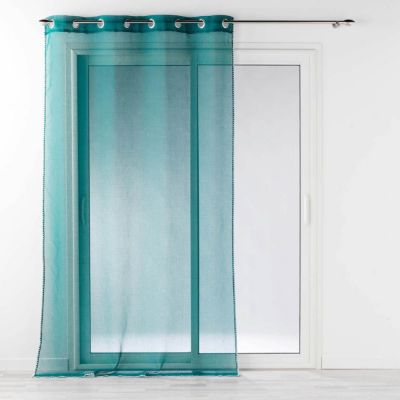 Rideau Voilage à oeillets "Fantaisie Louise" 140x240cm Pétrole
