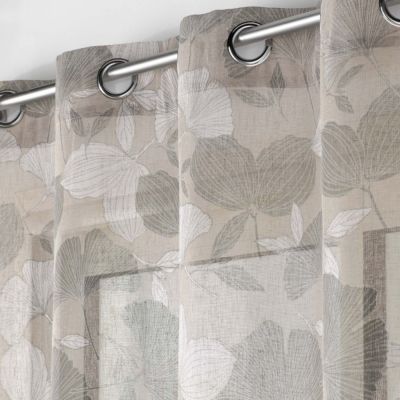 Rideau Voilage à oeillets "Ginko" 140x240cm Noisette