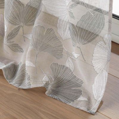 Rideau Voilage à oeillets "Ginko" 140x240cm Noisette
