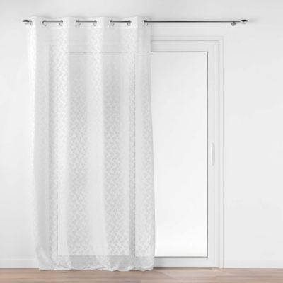 Rideau Voilage à oeillets Maille "Fanny" 140x280cm Blanc