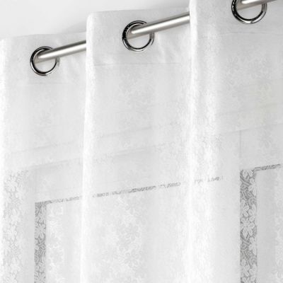 Rideau Voilage à oeillets Maille "Fanny" 140x280cm Blanc