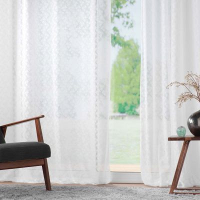 Rideau Voilage à oeillets Maille "Fanny" 140x280cm Blanc