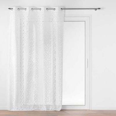 Rideau Voilage à oeillets Maille "Manon" 140x280cm Blanc