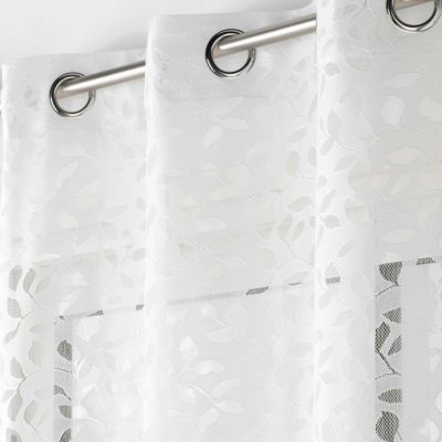 Rideau Voilage à oeillets Maille "Manon" 140x280cm Blanc