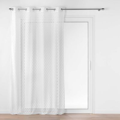 Rideau Voilage à oeillets Maille "Odilia" 140x280cm Blanc
