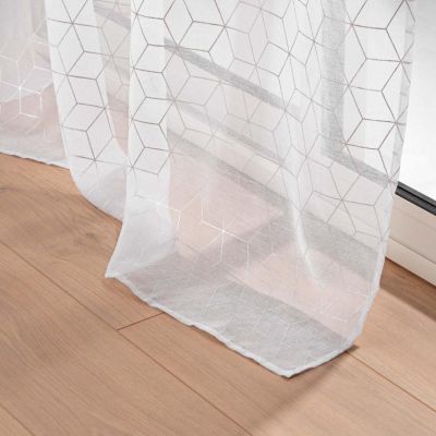 Rideau Voilage à oeillets "Milo" 140x240cm Argent
