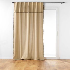 Rideau voilage surfilé passants cachés (140x240 cm - Beige)