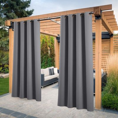 Rideaux d'extérieur imperméables et isolants thermiques (gris foncé, 1 pièces/210 x 230 cm), adaptés aux jardins, gazebos