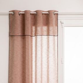 Rideaux à œillets "bourdon contrasté" 140 x 240 cm Atmosphéra - Terracotta - 1 panneau 140 x 240 cm