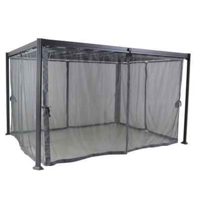 Rideaux moustiquaire pour tonnelle Hespéride Belize lattes 3 x 3,8 m
