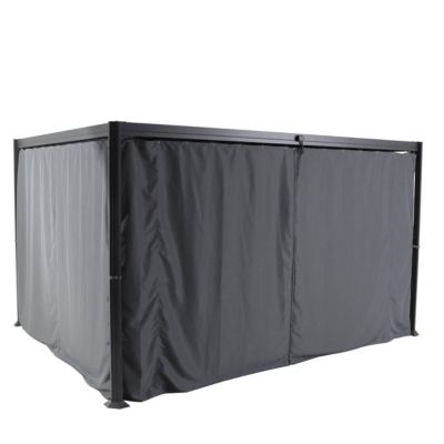 Rideaux pour pergola Belize Ardoise (4 rideaux) - Hespéride
