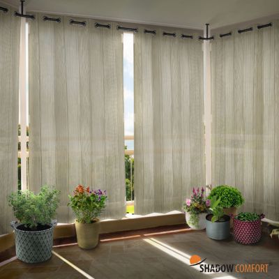 Rideaux verticaux pour extérieur 1,37 x 2,20 m Shadow Comfort Sahara Sand (Set de 2 pièces)