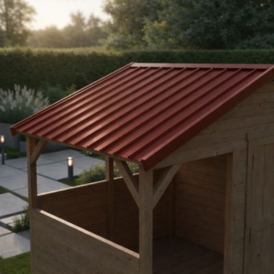 Rive acier rouge Ondométal 1m - Sedpa France