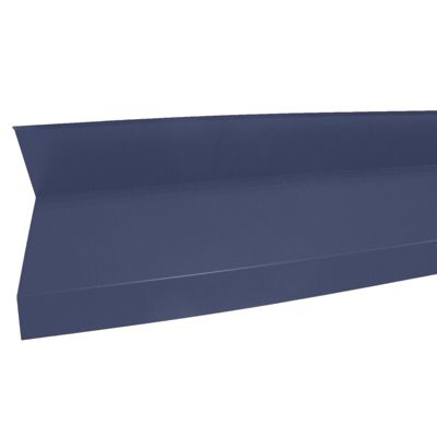 Rive contre mur 2100mm pour bac acier Bleu ardoise 5008, L.2100mm