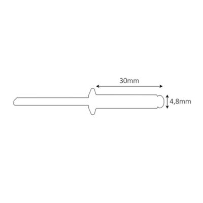 Rivet 4.8 x 30 mm Magnusson, 25 pièces