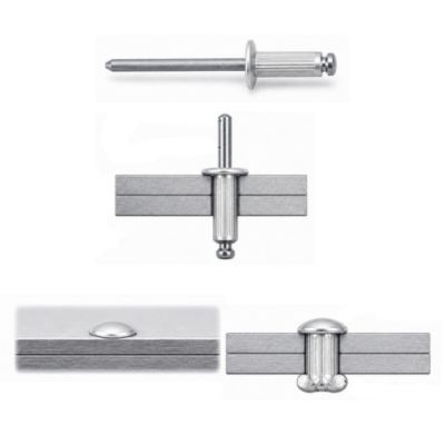 Rivet Aveugle Tout Inox TRS 2.4X6'D' Epaisseur de serrage 2 à 4 - 100 pièces