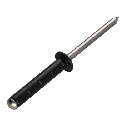 Rivet Corps Aluminium / Tige inox Tête plate 4.8X25 RAL9005 noir foncé POL - 1 pièce