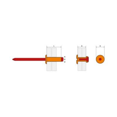 Rivet standard aluminium/acier tête plate - SCELL-IT - ASD3220