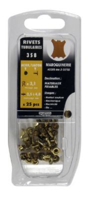 Rivet Tubulaire Maroquinerie Acier 3s8 Castorama