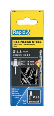 Rivets inoxydables Rapid Ø4.8x18mm Acier inoxydable