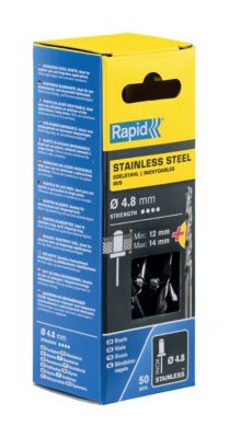 Rivets inoxydables Rapid Ø4.8x18mm Acier inoxydable