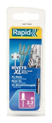 Rivets XL Rapid Ø3.2 x 8mm Aluminium et acier