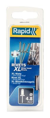 Rivets XL Rapid Ø4.8 x 12mm Aluminium et acier