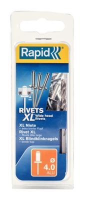 Rivets XL Rapid Ø4 x 18mm Aluminium, 40 pièces