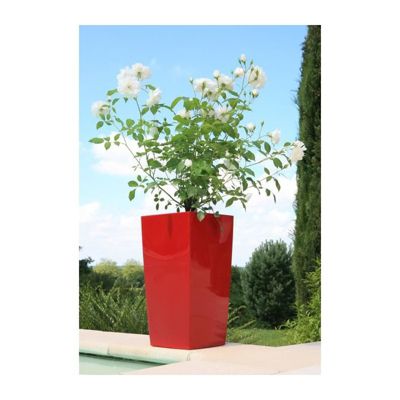 RIVIERA Pot de fleurs Nuance - Carre - 29 x 29 x H 52 cm - Rouge