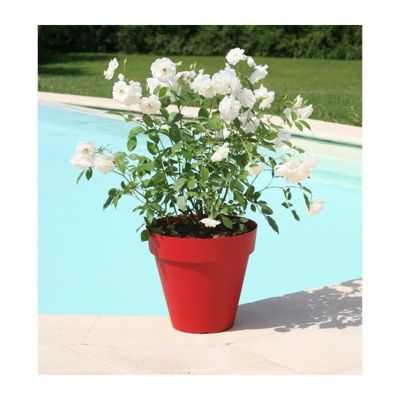 RIVIERA Pot de fleurs Soleilla -Rond - O 39,2 x 35,8 cm - Rouge