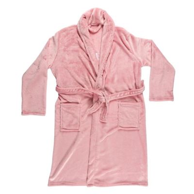 Robe de chambre sherpa rose pour femme avec broderie "femme de ouf"