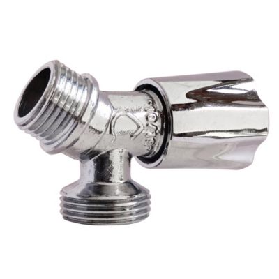 Robinet à Bec équerre SOMATHERM Pour Machine à Laver - Entrée 3/8'', Sortie 3/8'', Piquage 3/4'' - Manette 1/4 De Tour - Certifié ACS Eau Potable