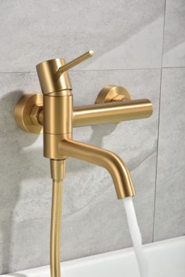 Robinet baignoiredouche or brosse en laiton support ABS flexible PVC 180 cm