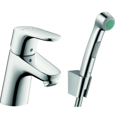 Robinet bidet avec douchette HANSGROHE Focus sans tirette ni vidage Chromé