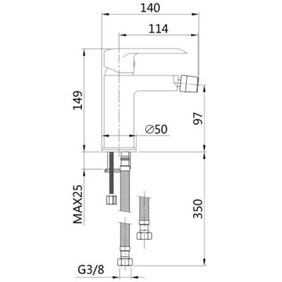 Robinet Bidet Noir Monocommande