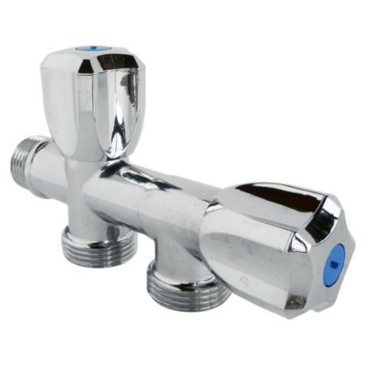 Robinet à clapet double sorties pour machine à laver - M1/2  - Sorties M3/4 - Somatherm For You