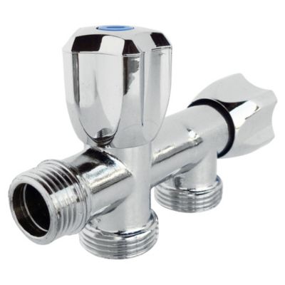 Robinet à clapet double sorties pour machine à laver - M1/2"  - Sorties M3/4" - Somatherm For You